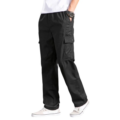 Herren-Cargohose aus Baumwolle Sommer-Arbeits-Freizeithose mit Taschen Bequeme Passform Frühlings-Outdoorhose Leichtes Material