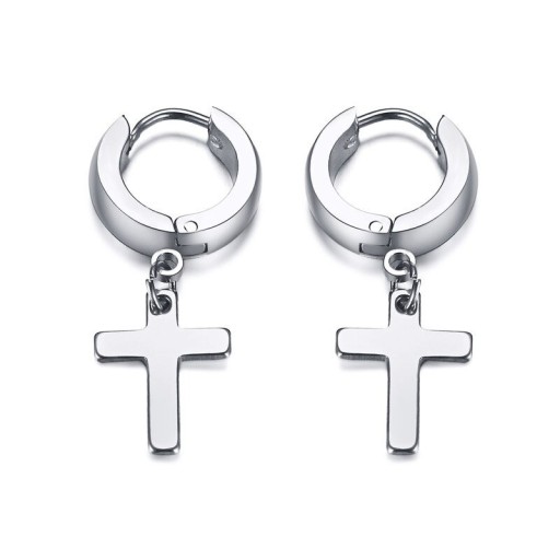 Herren-Creolen mit Kreuz