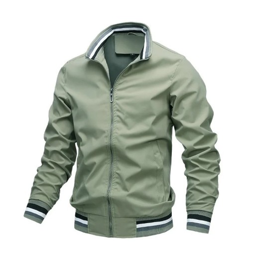Herren Frühlings-Reißverschlussjacke mit elastischen Bündchen und Kragen. Leichte Übergangsjacke mit Taschen. Sportliche urbane Freizeitjacke