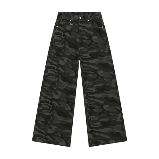 Herren Gerade geschnittene Camouflage Hose Locker Weites Bein Bequeme Outdoorhose Casual Style Luftige Army Hose