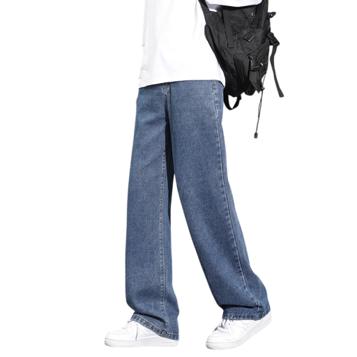 Herren-Jeans mit langem, weitem Bein, gerade, lockere Passform, stilvolle, lockere Hose, modische, lässige Streetwear-Jeans für Männer