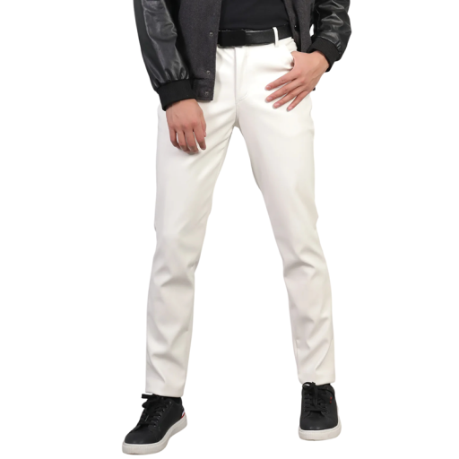 Herren Kunstlederhose Slim Fit Moderner Style Eleganter Look Bequeme Hose Slim Fit Modische Herrenbekleidung Elegante Hose