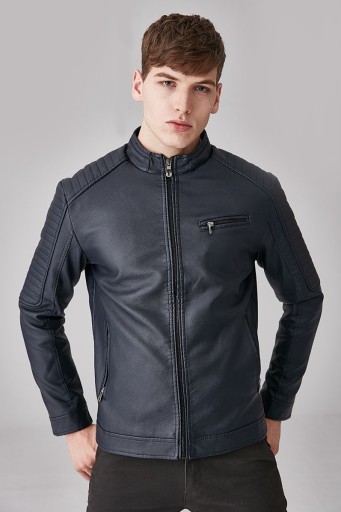 Herren-Lederjacke mit Fell J2067