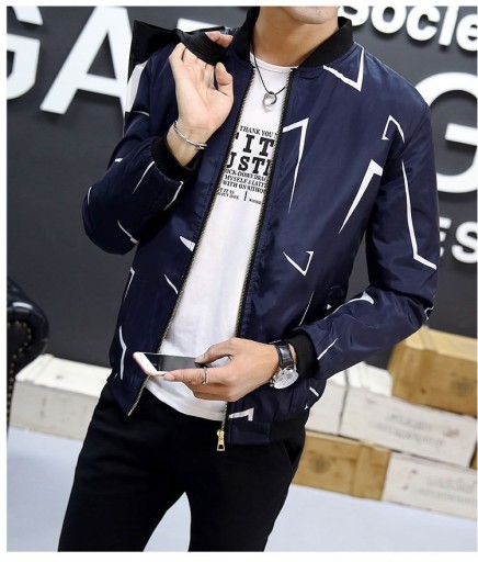 Herren leichte Jacke mit Muster J1432