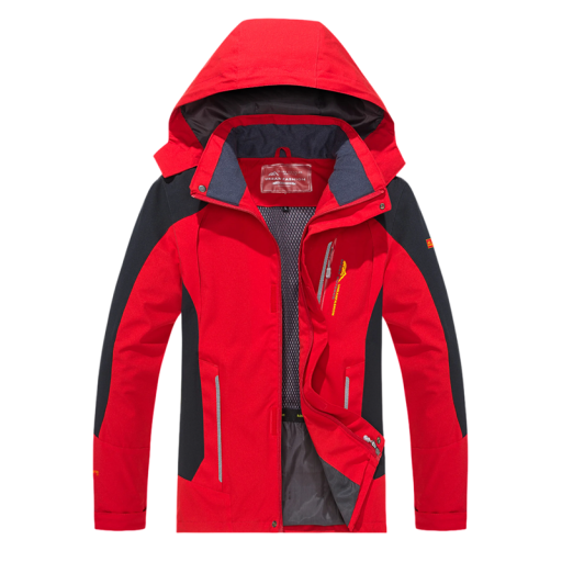 Herren Outdoorjacke mit Kapuze und Mesh-Futter Wasserdichte Wanderjacke mit Ventilationselementen Funktionelle Jacke für die Berge und die Stadt
