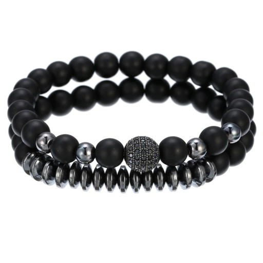 Herren-Perlenarmband, 2 Stück H514
