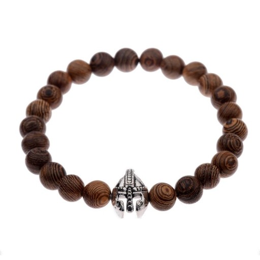 Herren-Perlenarmband mit Helm