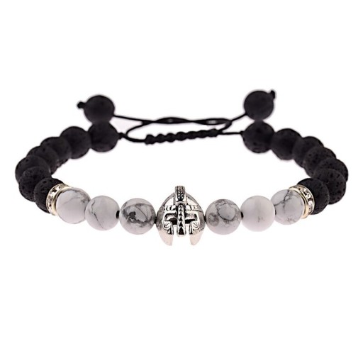 Herren-Perlenarmband mit Helm