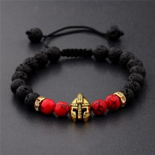Herren-Perlenarmband mit Helm