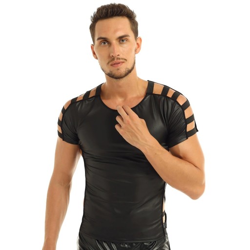 Herren-T-Shirt aus Kunstleder T2383