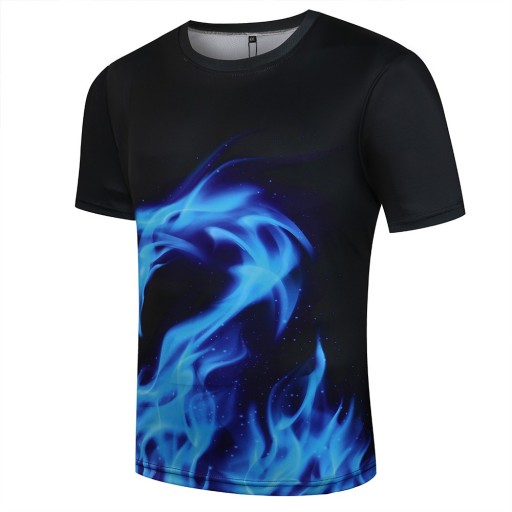 Herren-T-Shirt mit 3D-Drachen-Print J1462