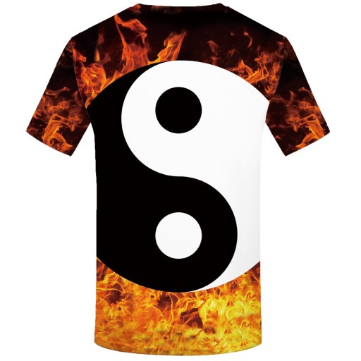 Herren-T-Shirt mit revolutionärem 3D-Druck – Feuer