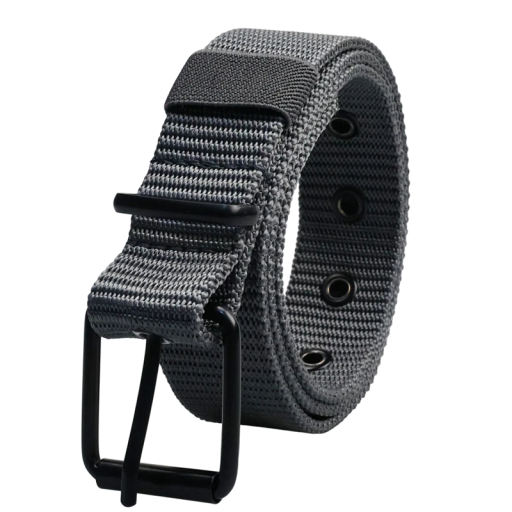 Herren Webgürtel mit Metallschnalle Breite 3,5 cm Eleganter schwarzer Gürtel aus Textilmaterial Verstellbares Modeaccessoire für Männer