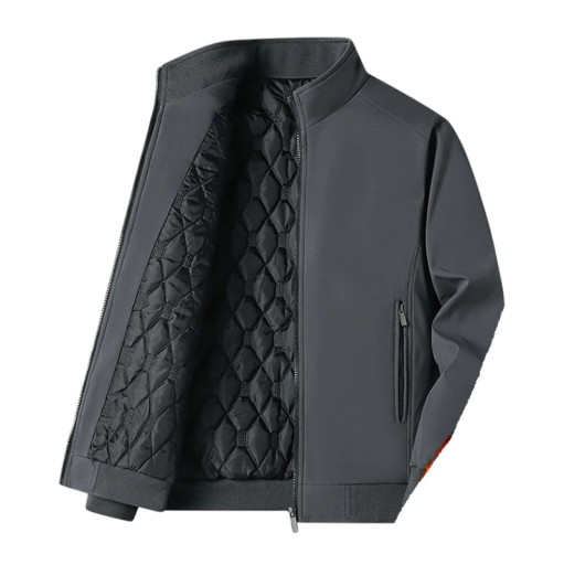 Herren Winterjacke mit Kapuze Isolierte Jacke mit Reißverschluss und Taschen Stepp Herrenjacke für kaltes Wetter Warme Winterjacke Polyester