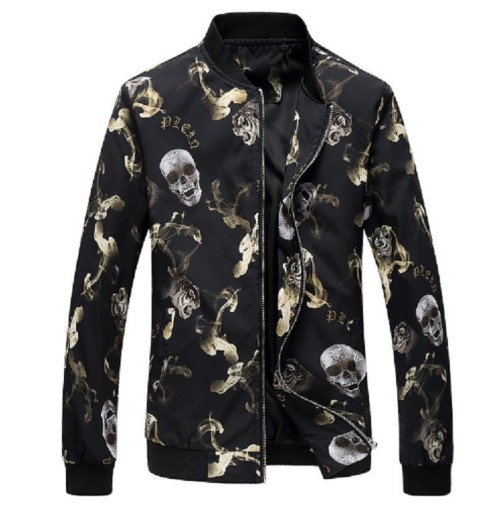 Herrenjacke mit Totenköpfen – Schwarz