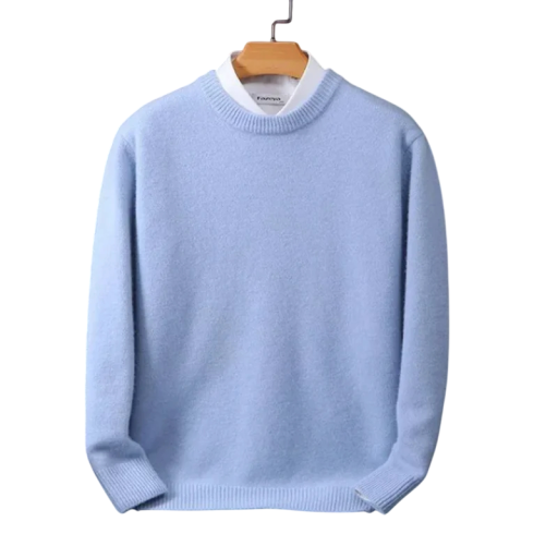 Herrenpullover mit Rundhalsausschnitt Einfarbiger eleganter Pullover aus Kaschmir-Baumwoll-Mischung Weicher bequemer Strickpullover Verschiedene Farben