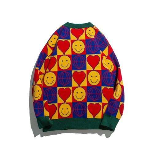 Herrenpullover mit Smiley-Gesichtern F274