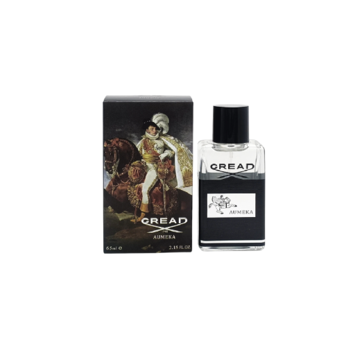 Herreparfume AUMEKA frugtagtig duft 65 ml parfumeret vand frisk komposition elegant glasflakon sort hvid design til daglig brug