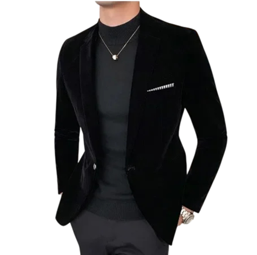 Herresako i polyester og viskose Elegant ensfarvet sako til mænd med brystlomme Stilfuld formel sako med knap i forskellige farver