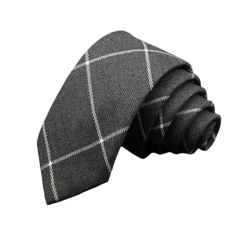 Herreslips med ternet bomuld 145 x 6 cm Elegant smalt slips Moderne mønstret slips Stilfuldt tilbehør til mænd til arbejde og sociale begivenheder