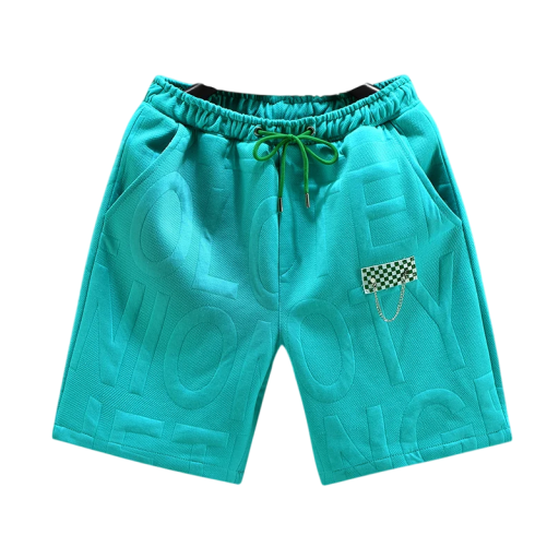 Herrestrikkede shorts med elastisk talje Komfortable og åndbare shorts til sommer Afslappede shorts med snøre
