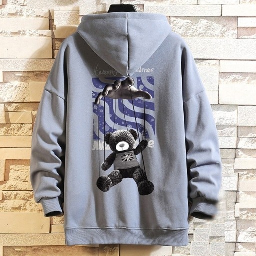 Herresweatshirt med bamse F117