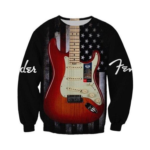 Herresweatshirt med guitar F116