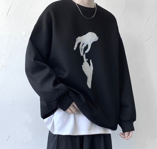 Herresweatshirt med håndtryk