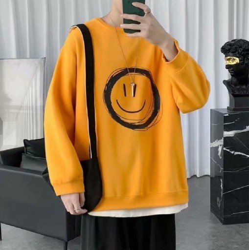 Herresweatshirt med smiley-ansigt A2518