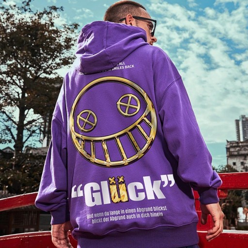 Herresweatshirt med smileyansigt F138