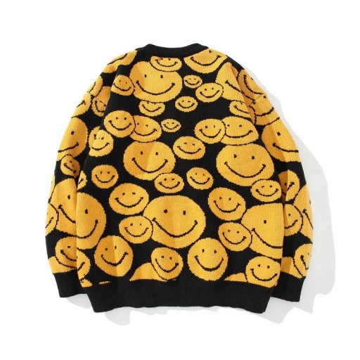Herretrøje med smilende ansigter