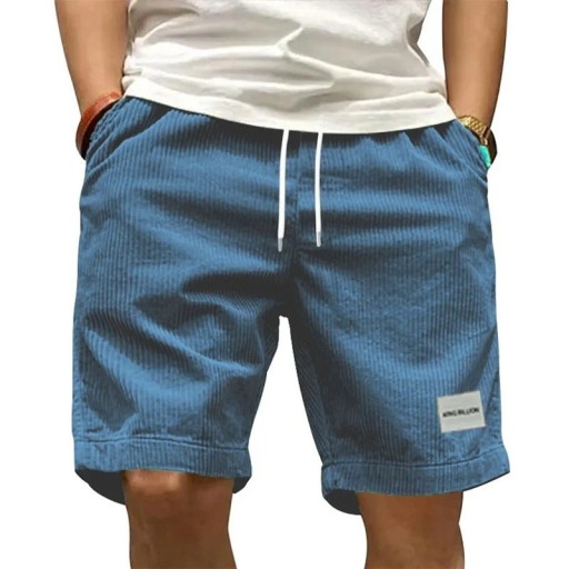 Herrmanchestershorts i retrostil, avslappnad, andningsbara shorts med dragsko, resår i midjan, knälånga, bekväm passform