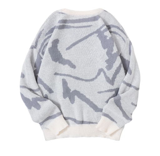 Herrtröja med lång ärm och O-ringning Enkel mönster Elegant stickad tröja Höst- och vintermode Polyester Olika färger