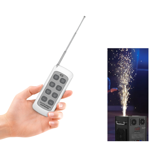 Hideg szikrázó és tűzijáték gép 700 W elektromos szökőkút 2,5-5,5 m magasságú alumínium DMX512 és távirányító fekete esküvőkre és bulikra