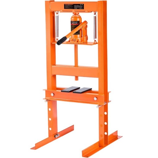 Hidraulikus műhelyprés 6T 496×400×908 mm acél szerkezet narancssárga golyók és fém alkatrészek préselésére garázsban