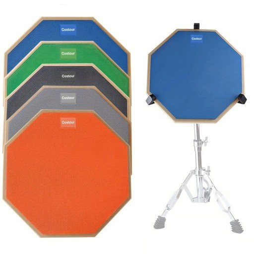 Hiljainen harjoitusmatto rummuille 20x0,7x2,5 cm Kaksipuolinen kolmikerroksinen kuminen vaimennusmatto 8 tuumaa aloittelijoille