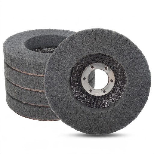 Hiontin lamellilevy kulmahiomakoneeseen 100 mm Reikä 16 mm Nylonkuitu Harmaa Ruosteen puhdistus ja metallin, alumiinin ja puun kiillotus