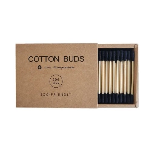 Hisopos de algodón, de madera, de dos puntas, 200 uds. en caja