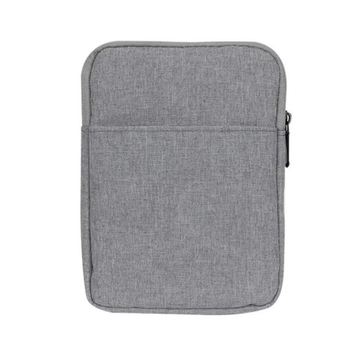 Hoes voor e-reader met rits 15 x 21 cm polyester gewatteerd met een voorvak voor kabels voor in de rugzak of tas voor onderweg
