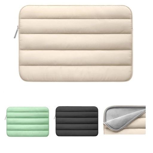 Hoes voor iPad 9 tot 11 inch gewatteerde tabletcase met rits 28,5 x 22,5 x 2 cm met pluche voering voor rugzak en handtas