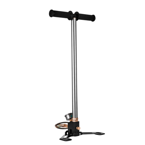 Hogedruk handpomp 4500 psi 3-traps 62,7 × 25,4 × 13,2 cm zilveren pomp voor banden en ballen met manometer
