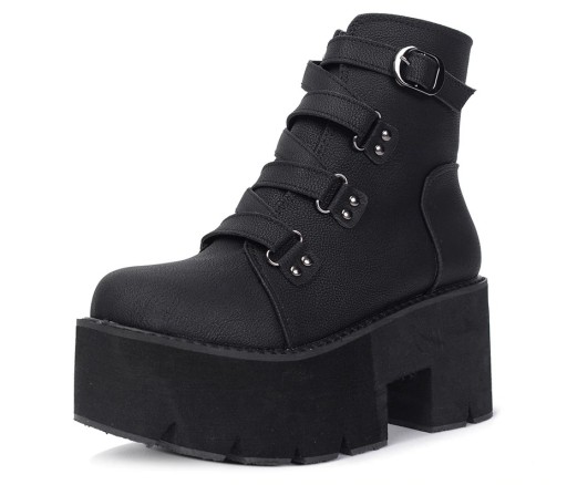 Hohe Plateau-Stiefeletten für Damen J1100