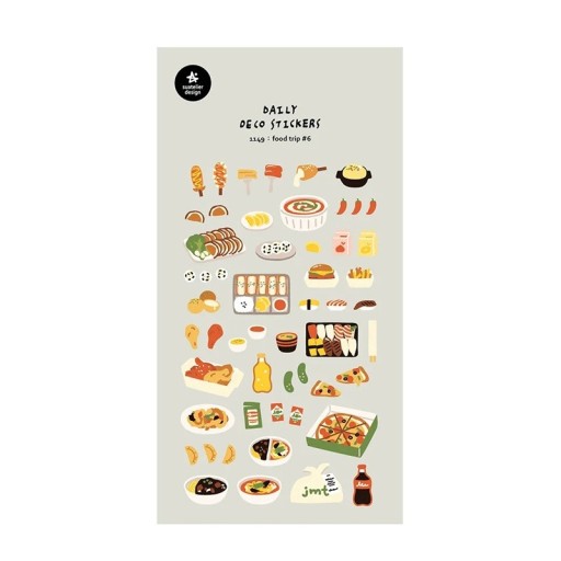 Hojas de pegatinas con motivos de comida rápida 9,2x15 cm papel colorido para scrapbook, diario, decoración de cuadernos, álbumes y notas