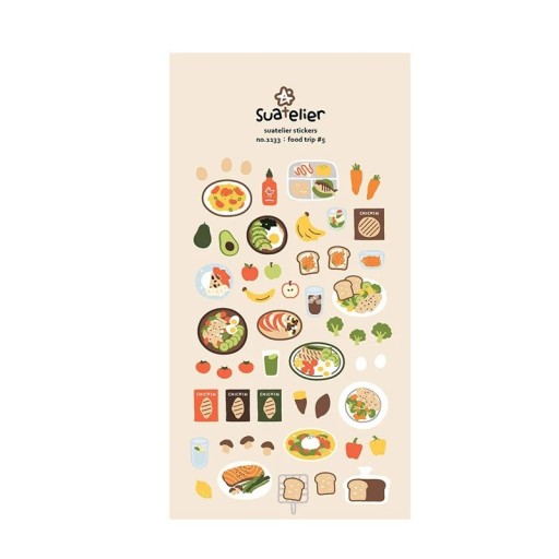 Hojas de pegatinas con motivos de comida saludable y frutas 9,2x15 cm papel colorido para scrapbook, diario, decoración de cuadernos y álbumes