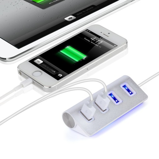 Højhastigheds 4-ports hub til Apple - Hvid