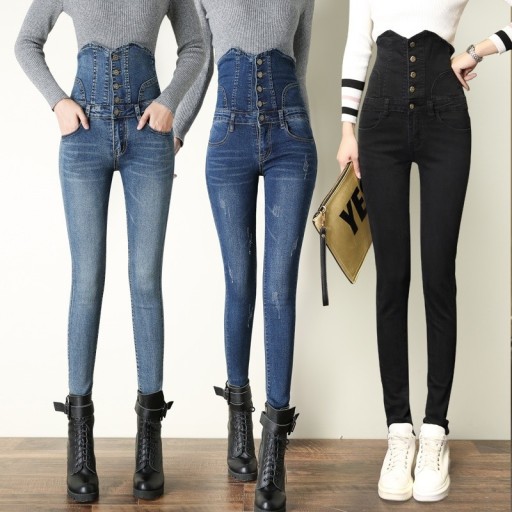 Højtaljede damejeans A1