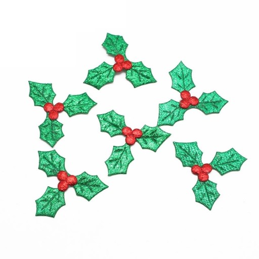 Holly Christmas Decorations 50 pcs