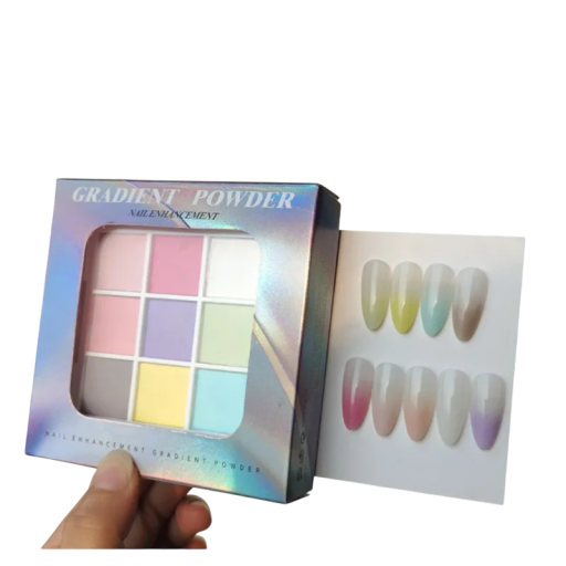 Holografické Perleťové Nehtové Prášky 9 Farieb Gradient Prášok pre Manikúru Nail Art