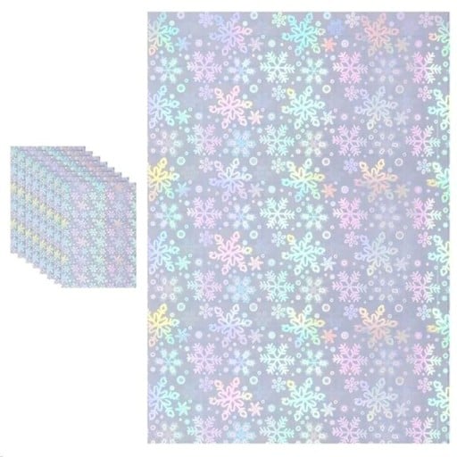 Holografické samolepicí vinylové fólie A4 29,7 × 21 cm voděodolné třpytivé archy 10 ks pro dekoraci notebooků a fotografií