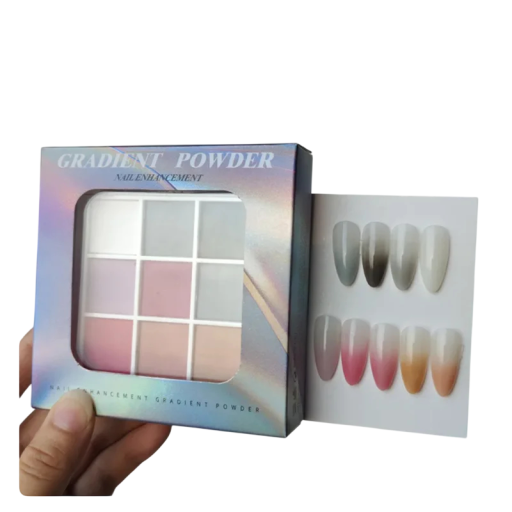 Holograficzne Perłowe Proszki do Paznokci 9 Kolorów Gradientowy Proszek do Manicure Nail Art